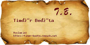 Timár Beáta névjegykártya
